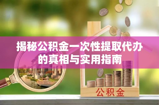 北林揭秘公积金一次性提取代办的真相与实用指南